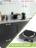 Adler Kuchenka elektryczna Adler MS 6508 (Płyta elektryczna; 1 pole grzejne; 1000W; kolor czarny)
