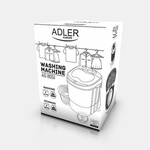 Adler Pralka turystyczna Adler AD 8051 (1000 obr/min; 3 kg; 370 mm; kolor niebieski) Adler Pralka turystyczna Adler AD 8051 (1000 obr/min; 3 kg; 370 mm; kolor niebieski)
