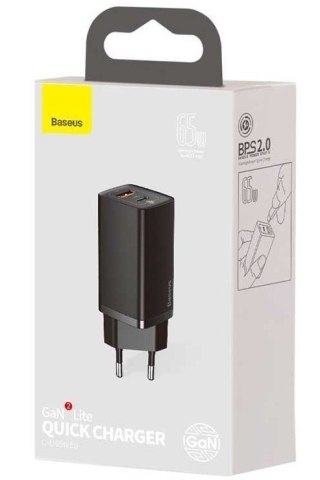 Baseus BASEUS ŁADOWARKA SIECIOWA USB + USB-C (CZARNA)