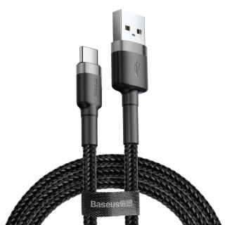 Baseus Kabel Baseus Cafule CATKLF-CG1 (USB 2.0 - USB typu C ; 2m; kolor szaro-czarny)