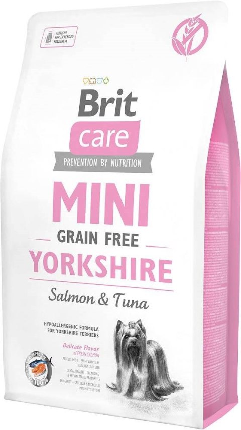 Brit Brit Care Adult Mini Grain Free Yorkshire - sucha karma z łososiem i tuńczykiem dla psa - 2 kg Brit Brit Care Adult Mini Grain Free Yorkshire - sucha karma z łososiem i tuńczykiem dla psa - 2 kg