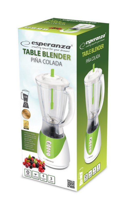 Esperanza Blender kielichowy Esperanza PINA COLADA EKM023G (350W; kolor biały) Esperanza Blender kielichowy Esperanza PINA COLADA EKM023G (350W; kolor biały)