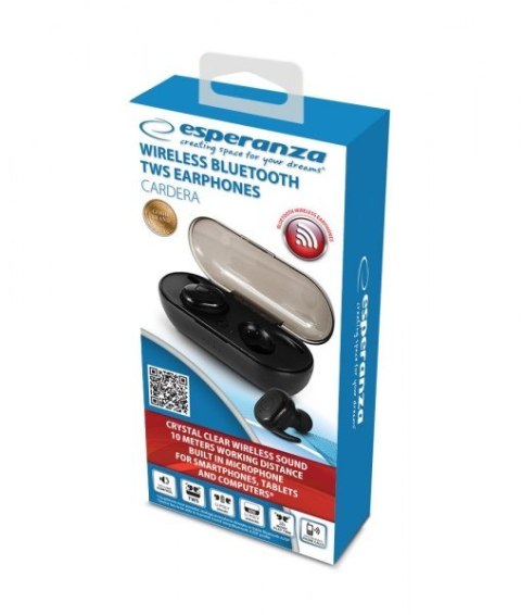 Esperanza ESPERANZA SŁUCHAWKI DOUSZNE BLUETOOTH TWS CARDERA EH225K Esperanza ESPERANZA SŁUCHAWKI DOUSZNE BLUETOOTH TWS CARDERA EH225K