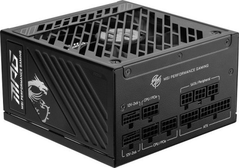 MSI Zasilacz MSI MPG A1250GS 1250W PCIE5 80+ Gold ATX 3.1 MSI Zasilacz MSI MPG A1250GS 1250W PCIE5 80+ Gold ATX 3.1