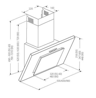 AKPO Okap kominowy AKPO WK-4 NERO LINE ECO 60 BIAŁY (162 m3/h; 600mm; kolor biały)