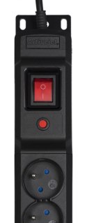 Activejet Listwa przeciwprzepięciowa Activejet COMBO/12gn/1,5m/cz (12 x UTE; 10 A (2500 W); 1,5m; kolor czarny)