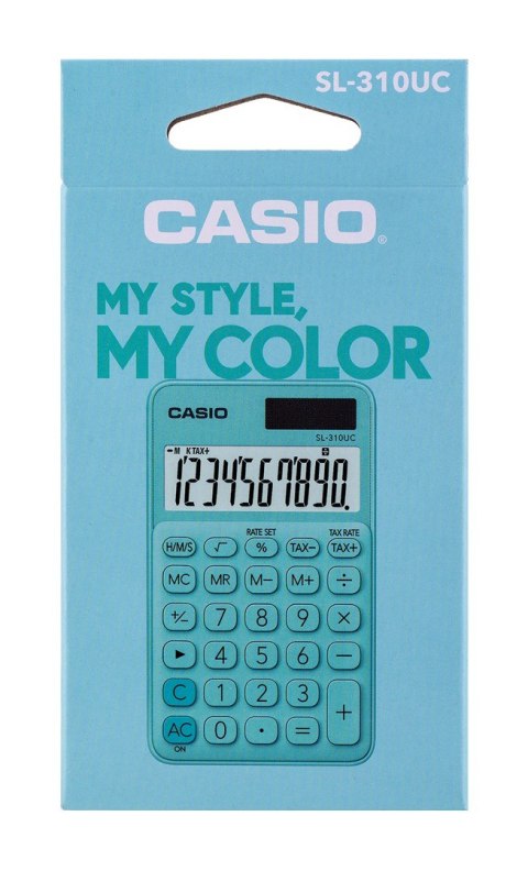 CASIO Kalkulator kieszonkowy SL-310UC-GN BOX, 10-cyfrowy, 70x118mm, kartonik, zielony Casio CASIO Kalkulator kieszonkowy SL-310UC-GN BOX, 10-cyfrowy, 70x118mm, kartonik, zielony Casio
