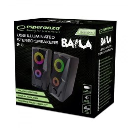 Esperanza ESPERANZA GŁOŚNIKI 2.0 USB LED RAINBOW BAILA EGS103