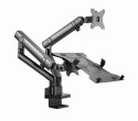 GEMBIRD GEMBIRD BIURKOWE REGULOWANE RAMIĘ/UCHWYT NA 2 MONITORY + PÓŁKA NA NOTEBOOKA 17-32, VESA 100X100MM, DO 8 KG