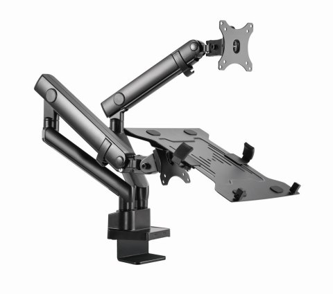 GEMBIRD GEMBIRD BIURKOWE REGULOWANE RAMIĘ/UCHWYT NA 2 MONITORY + PÓŁKA NA NOTEBOOKA 17-32, VESA 100X100MM, DO 8 KG GEMBIRD GEMBIRD BIURKOWE REGULOWANE RAMIĘ/UCHWYT NA 2 MONITORY + PÓŁKA NA NOTEBOOKA 17-32, VESA 100X100MM, DO 8 KG