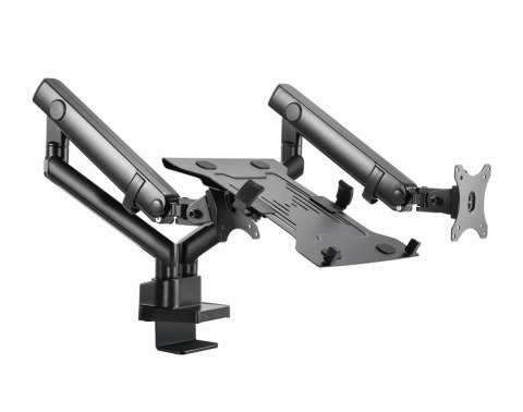 GEMBIRD GEMBIRD BIURKOWE REGULOWANE RAMIĘ/UCHWYT NA 2 MONITORY + PÓŁKA NA NOTEBOOKA 17-32, VESA 100X100MM, DO 8 KG GEMBIRD GEMBIRD BIURKOWE REGULOWANE RAMIĘ/UCHWYT NA 2 MONITORY + PÓŁKA NA NOTEBOOKA 17-32, VESA 100X100MM, DO 8 KG