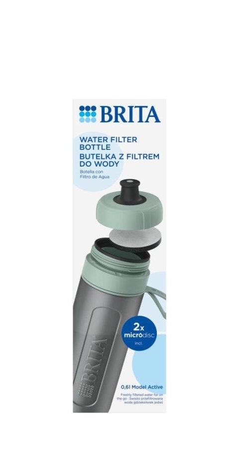 Butelka filtrująca Brita Active pastelowa zieleń 2 dyski Butelka filtrująca Brita Active pastelowa zieleń 2 dyski