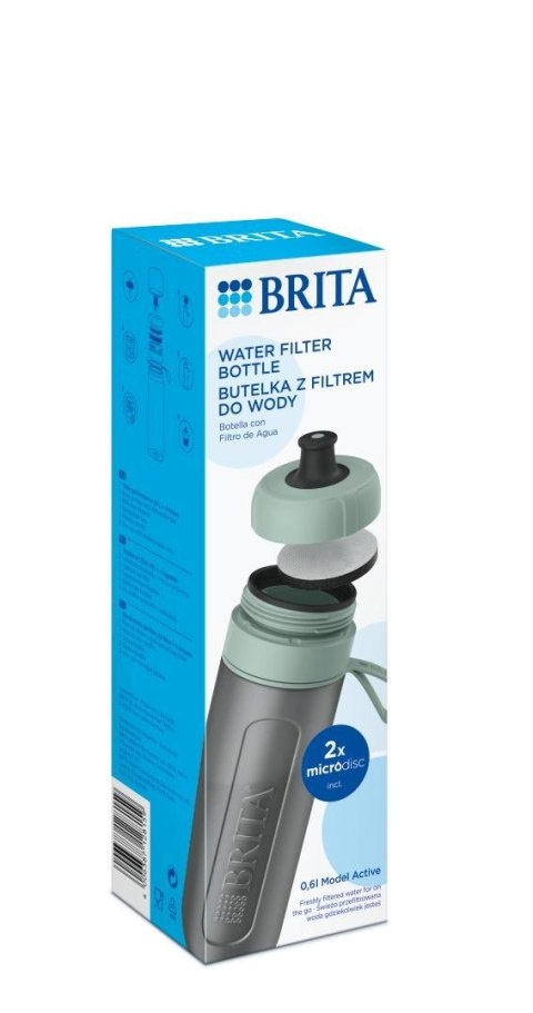 Butelka filtrująca Brita Active pastelowa zieleń 2 dyski Butelka filtrująca Brita Active pastelowa zieleń 2 dyski