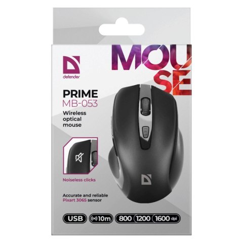Defender DEFENDER MYSZ PRIME MB-053 RF SILENT CZARNA OPTICAL Defender DEFENDER MYSZ PRIME MB-053 RF SILENT CZARNA OPTICAL