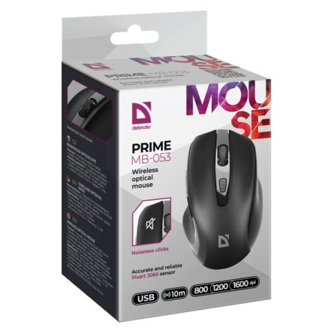 Defender DEFENDER MYSZ PRIME MB-053 RF SILENT CZARNA OPTICAL Defender DEFENDER MYSZ PRIME MB-053 RF SILENT CZARNA OPTICAL