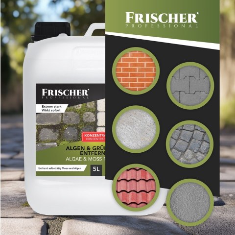 FRISCHER Płyn do usuwania mchu, glonów o zielonych nalotów Frischer 5l FRISCHER Płyn do usuwania mchu, glonów o zielonych nalotów Frischer 5l