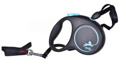 Flexi Smycz flexi automatyczna Black Design S taśma 5 m - dla psa do 15 kg, kolor srebrny