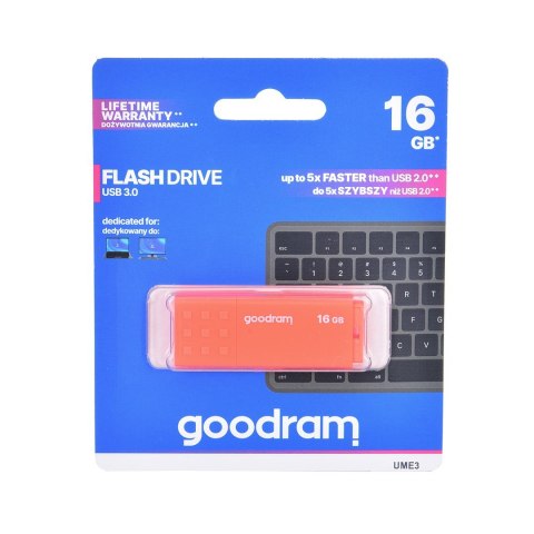 GoodRam Pendrive GoodRam UME3 UME3-0160O0R11 (16GB; USB 3.0; kolor pomarańczowy) GoodRam Pendrive GoodRam UME3 UME3-0160O0R11 (16GB; USB 3.0; kolor pomarańczowy)