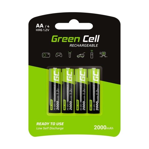 Green Cell GREEN CELL AKUMULATORKI PALUSZKI 4X AA R6 2000MAH Green Cell GREEN CELL AKUMULATORKI PALUSZKI 4X AA R6 2000MAH