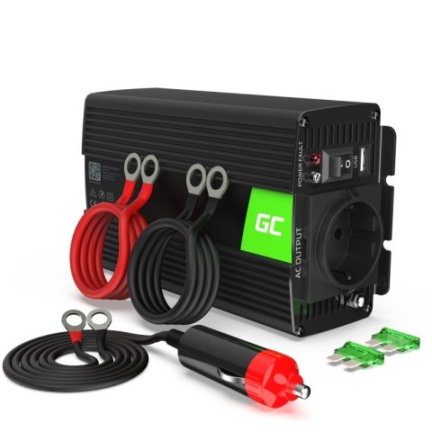 Green Cell GREEN CELL PRZETWORNICA INV14 24V-230V 300W/600W CZYSTA SINUSOIDA Green Cell GREEN CELL PRZETWORNICA INV14 24V-230V 300W/600W CZYSTA SINUSOIDA