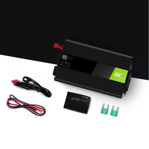 Green Cell GREEN CELL PRZETWORNICA INV14 24V-230V 300W/600W CZYSTA SINUSOIDA Green Cell GREEN CELL PRZETWORNICA INV14 24V-230V 300W/600W CZYSTA SINUSOIDA