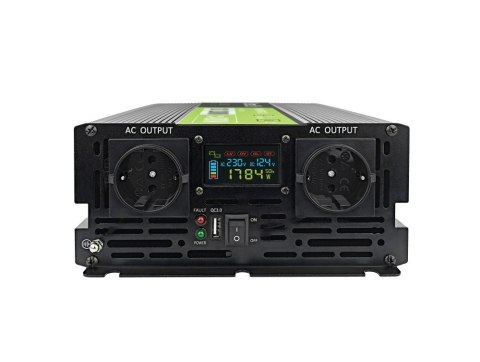 Green Cell GREEN CELL PRZETWORNICA LCD 12V/230V 2000W/4000W CZYSTY SINUS INVGC12P2000LCD Green Cell GREEN CELL PRZETWORNICA LCD 12V/230V 2000W/4000W CZYSTY SINUS INVGC12P2000LCD