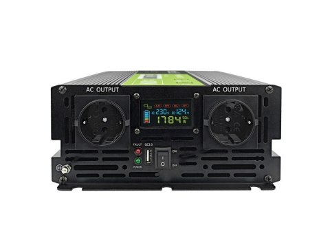 Green Cell GREEN CELL PRZETWORNICA LCD 12V/230V 2000W/4000W CZYSTY SINUS INVGC12P2000LCD Green Cell GREEN CELL PRZETWORNICA LCD 12V/230V 2000W/4000W CZYSTY SINUS INVGC12P2000LCD