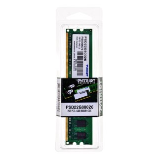 Patriot Memory Pamięć Patriot Memory Signature PSD22G80026 (DDR2 DIMM; 1 x 2 GB; 800 MHz; CL6)