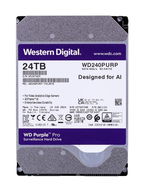 WD HDD WD Purple Pro 24TB SATA WD240PURP WD HDD WD Purple Pro 24TB SATA WD240PURP