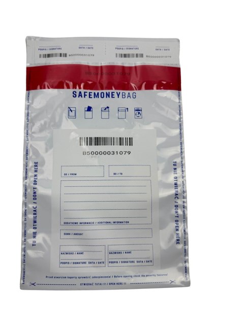 BESTPAK SAFEMONEYBAG Koperty bezpiecznie depozytowe biała B5 190mmx260mm+35mm 100 szt BESTPAK SAFEMONEYBAG Koperty bezpiecznie depozytowe biała B5 190mmx260mm+35mm 100 szt