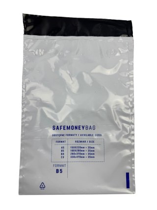 BESTPAK SAFEMONEYBAG Koperty bezpiecznie depozytowe biała B5 190mmx260mm+35mm 100 szt