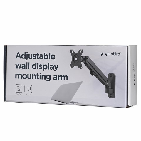 GEMBIRD GEMBIRD ŚCIENNE REGULOWANE RAMIĘ/UCHWYT NA MONITOR 17-27, VESA 100X100MM, DO 7 KG GEMBIRD GEMBIRD ŚCIENNE REGULOWANE RAMIĘ/UCHWYT NA MONITOR 17-27, VESA 100X100MM, DO 7 KG