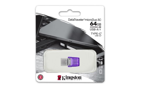 Kingston KINGSTON FLASH 64GB USB 3.2 DataTraveler microDuo 3C Kingston KINGSTON FLASH 64GB USB 3.2 DataTraveler microDuo 3C