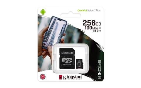 Kingston Karta pamięci z adapterem Kingston Canvas Select Plus SDCS2/256GB (256GB; Class 10, Class U1, V30; + adapter) Kingston Karta pamięci z adapterem Kingston Canvas Select Plus SDCS2/256GB (256GB; Class 10, Class U1, V30; + adapter)