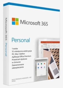 Microsoft Microsoft 365 Personal PL (1 osoba.; 5 urządzeń ; 12 miesięcy; wersja fizyczna; Polska) (EP2-32454)
