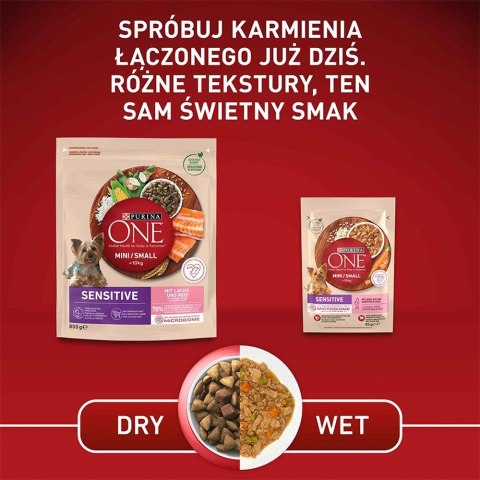 PURINA NESTLE PURINA One Mini/Small Sensitive Łosoś, ryż - sucha karma dla psa - 800 g PURINA NESTLE PURINA One Mini/Small Sensitive Łosoś, ryż - sucha karma dla psa - 800 g