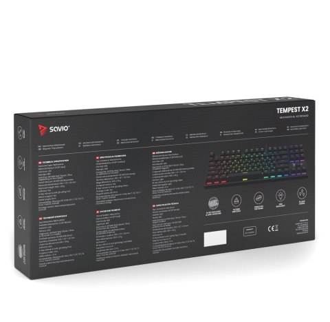 SAVIO KLAWIATURA MECHANICZNA RGB OUTEMU BLUE TEMPEST X2 SAVIO SAVIO KLAWIATURA MECHANICZNA RGB OUTEMU BLUE TEMPEST X2 SAVIO