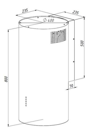 AKPO Okap AKPO WK-4 BALMERA WL SLIM BIAŁY PÓŁMAT T450 M3
