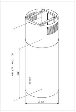 AKPO Okap wyspowy tuba AKPO WK-4 ISLA BALMERA SLIM BIAŁY PÓŁMAT T450 M3