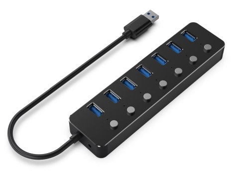 GEMBIRD GEMBIRD HUB USB 3.1 (GEN 1) 7-PORTOWY Z PRZEŁĄCZNIKAMI, CZARNY GEMBIRD GEMBIRD HUB USB 3.1 (GEN 1) 7-PORTOWY Z PRZEŁĄCZNIKAMI, CZARNY