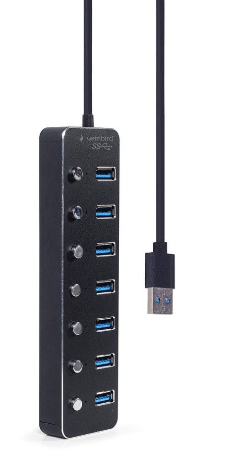 GEMBIRD GEMBIRD HUB USB 3.1 (GEN 1) 7-PORTOWY Z PRZEŁĄCZNIKAMI, CZARNY GEMBIRD GEMBIRD HUB USB 3.1 (GEN 1) 7-PORTOWY Z PRZEŁĄCZNIKAMI, CZARNY