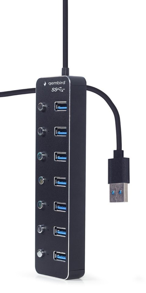 GEMBIRD GEMBIRD HUB USB 3.1 (GEN 1) 7-PORTOWY Z PRZEŁĄCZNIKAMI, CZARNY GEMBIRD GEMBIRD HUB USB 3.1 (GEN 1) 7-PORTOWY Z PRZEŁĄCZNIKAMI, CZARNY