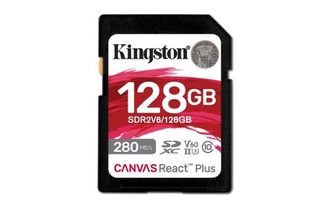 Kingston KINGSTON microSDXC Canvas 128GB React Plus UHS-II 280R/100W U3 V60 for Full HD/4K Kingston KINGSTON microSDXC Canvas 128GB React Plus UHS-II 280R/100W U3 V60 for Full HD/4K