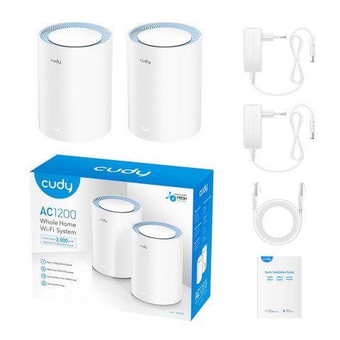 CUDY Access Point CUDY M1200 (2-Pack) AC1200 Dual Band Wi-Fi 2x 10/100Mbps Mesh