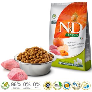 Farmina FARMINA N&D Pumpkin Boar & Apple Adult Medium & Maxi - sucha karma dla psa - 12kg
