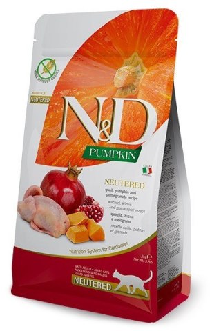 Farmina Farmina N&D Pumpkin Neutered sucha karma z przepiórką dla kotów po zabiegu kastracji 5kg