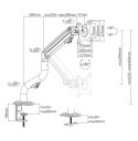 GEMBIRD GEMBIRD BIURKOWE REGULOWANE RAMIĘ/UCHWYT NA MONITOR 17-32, VESA 100X100MM, DO 8 KG