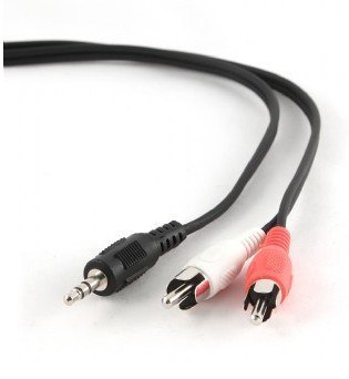 GEMBIRD Kabel GEMBIRD CCA-458-2.5M (2x Cinch M - Mini Jack M; 2,5m; kolor czarny)
