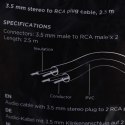 GEMBIRD Kabel GEMBIRD CCA-458-2.5M (2x Cinch M - Mini Jack M; 2,5m; kolor czarny)