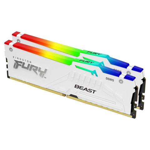 Kingston KINGSTON DDR5 32GB 6000MT/s CL36 DIMM (Kit of 2) FURY Beast White RGB EXPO Kingston KINGSTON DDR5 32GB 6000MT/s CL36 DIMM (Kit of 2) FURY Beast White RGB EXPO
